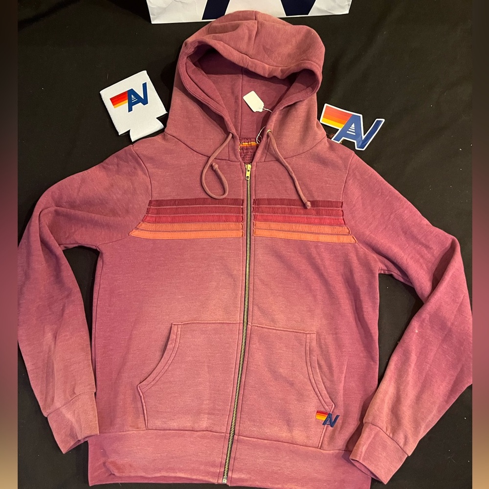 NWT Aviator Nation FADED Berry  Hoodie size Medium